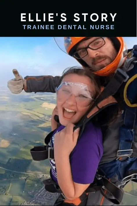 Our Trainee Dental Nurse Ellie Skydiving as part of our charity fundraiser